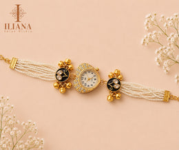 Iliana Gold-Tone Crystal Studded Women's Analog Watch | Premium Designer Timepiece