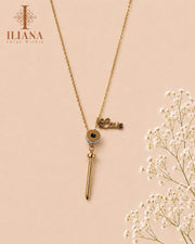 ILIANA Gold-Tone Love Pendant Necklace for Women | Minimalist Charm Chain