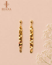 ILIANA Gold-Tone Paillette Drop Earrings for Women | Layered Sequin Dangler Earrings