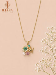 ILIANA Gold-Tone Heart Tassel Pendant Necklace for Women | Crystal Statement Necklace