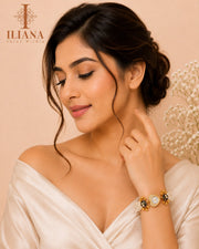 Iliana Gold-Tone Crystal Studded Women's Analog Watch | Premium Designer Timepiece