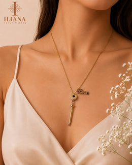 ILIANA Gold-Tone Love Pendant Necklace for Women | Minimalist Charm Chain