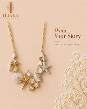 ILIANA Gold-Tone Multicolor Crystal Statement Necklace Set for Women | Designer Necklace with Matching Earrings