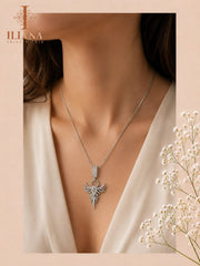 ILIANA Gold-Tone Butterfly Crystal Pendant Necklace for Women | Elegant Minimal Necklace