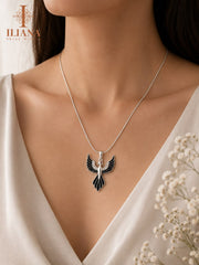 ILIANA Gold-Tone Triple Butterfly Pendant Necklace for Women | Crystal Butterfly Statement Necklace