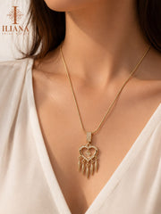 ILIANA Silver-Tone Phoenix Crystal Pendant Necklace for Women | Elegant Statement Necklace