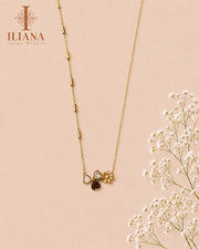 ILIANA Gold-Tone Floral & Heart Charm Necklace for Women | Minimal Crystal Pendant Necklace